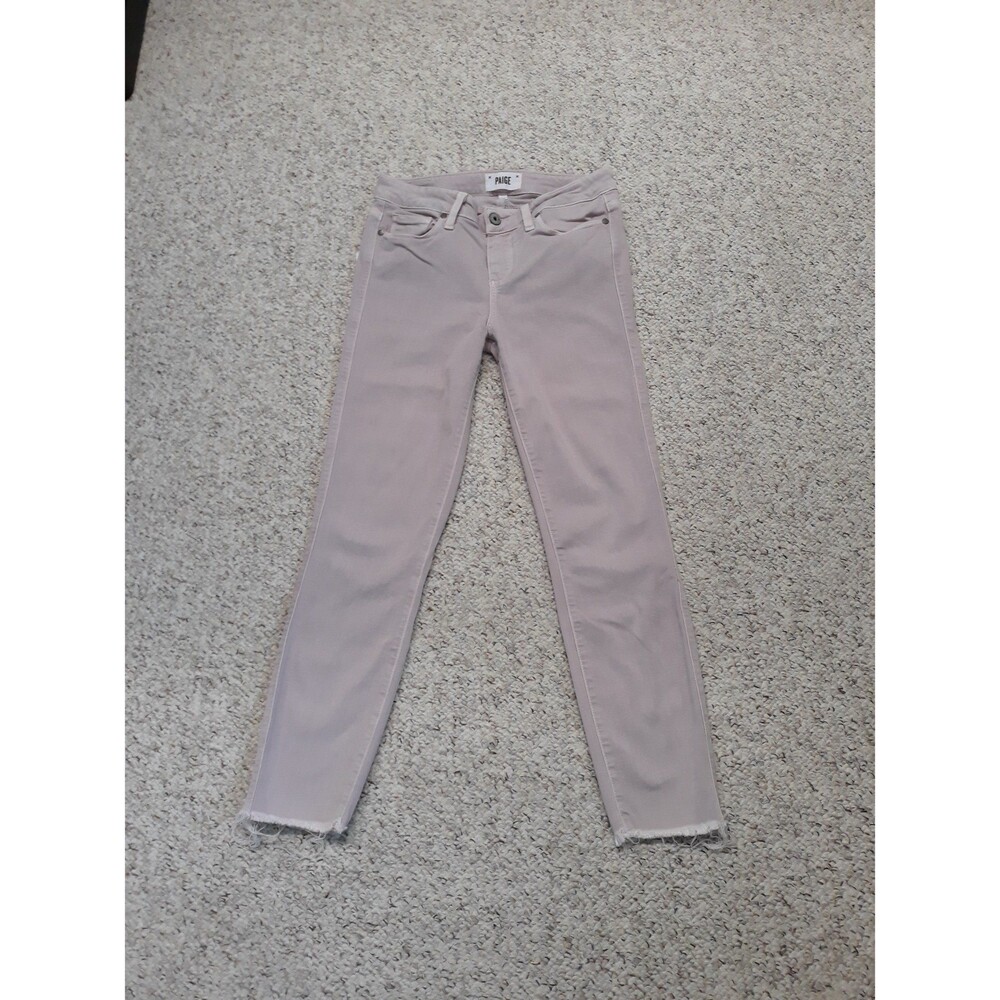 27 Paige Verdugo Crop Raw Hem Vintage Lavender Blooms Cottage Core